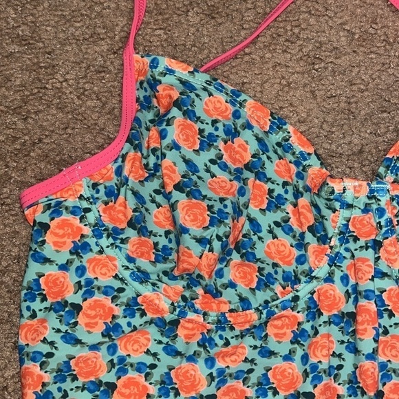 Marc by Marc Jacobs Jerrie Rose Floral One Piece Swimsuit Pale Jade XL - Picture 5 of 9